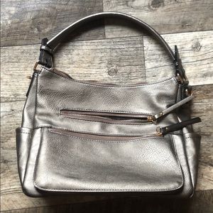 Pewter shoulder bag